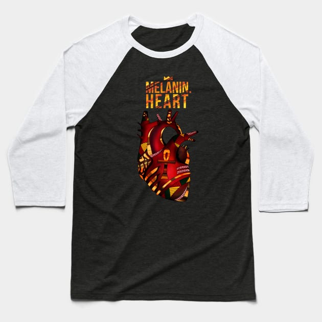 Melanin Heart Baseball T-Shirt by kenallouis